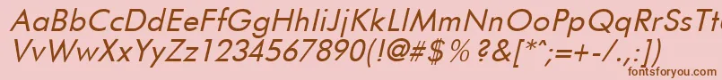 FuturistItalic Font – Brown Fonts on Pink Background