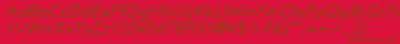 FuturistItalic Font – Brown Fonts on Red Background