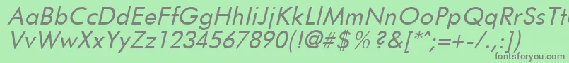 フォントFuturistItalic – 緑の背景に灰色の文字