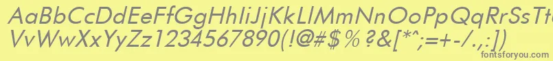 FuturistItalic Font – Gray Fonts on Yellow Background