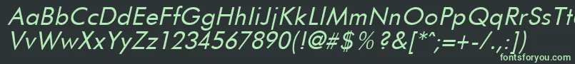 FuturistItalic Font – Green Fonts on Black Background