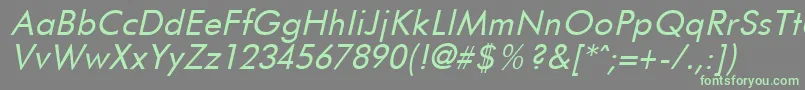 FuturistItalic Font – Green Fonts on Gray Background