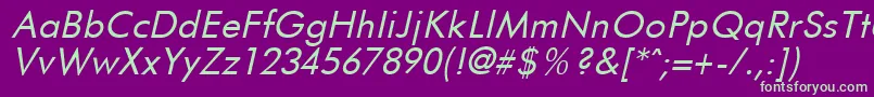 FuturistItalic Font – Green Fonts on Purple Background