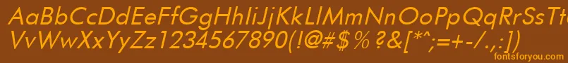 FuturistItalic Font – Orange Fonts on Brown Background