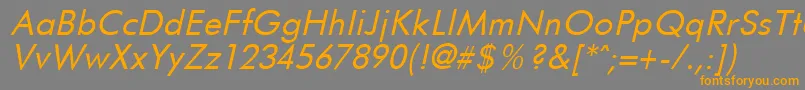 FuturistItalic Font – Orange Fonts on Gray Background