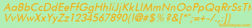FuturistItalic Font – Orange Fonts on Green Background