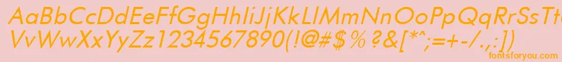FuturistItalic Font – Orange Fonts on Pink Background