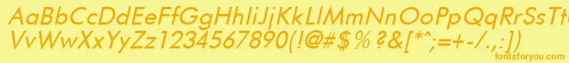FuturistItalic Font – Orange Fonts on Yellow Background