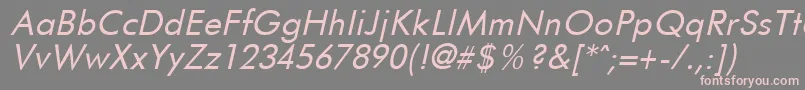 Weitere Informationen zur FuturistItalic-Schriftart FuturistItalic-Schriftart – Rosa Schriften auf grauem Hintergrund