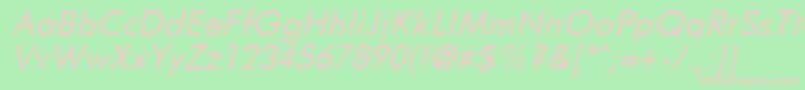 FuturistItalic-fontti – vaaleanpunaiset fontit vihreällä taustalla