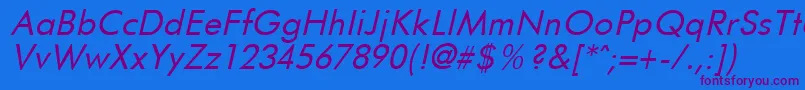 FuturistItalic Font – Purple Fonts on Blue Background