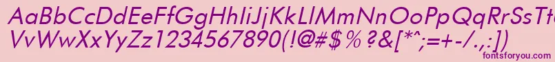 Police FuturistItalic – polices violettes sur fond rose