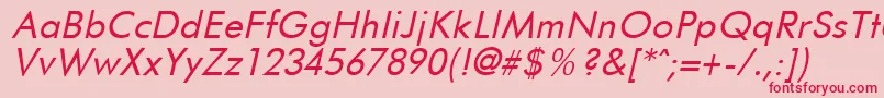 FuturistItalic-fontti – punaiset fontit vaaleanpunaisella taustalla