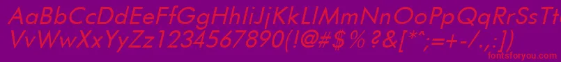 FuturistItalic Font – Red Fonts on Purple Background