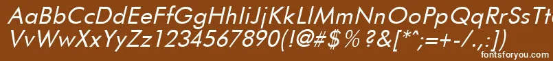 FuturistItalic Font – White Fonts on Brown Background