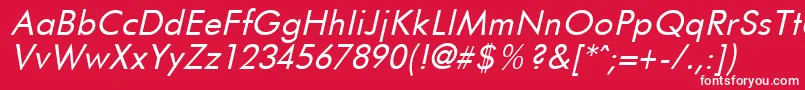 FuturistItalic Font – White Fonts on Red Background