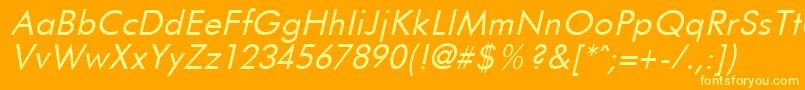フォントFuturistItalic – オレンジの背景に黄色の文字
