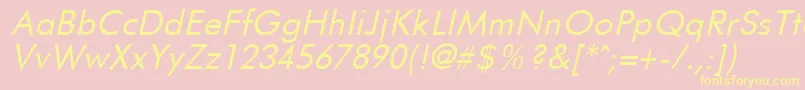 FuturistItalic Font – Yellow Fonts on Pink Background
