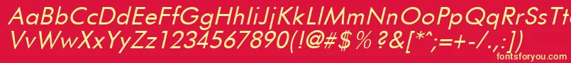Lisätietoja FuturistItalic-fontista FuturistItalic-fontti – keltaiset fontit punaisella taustalla