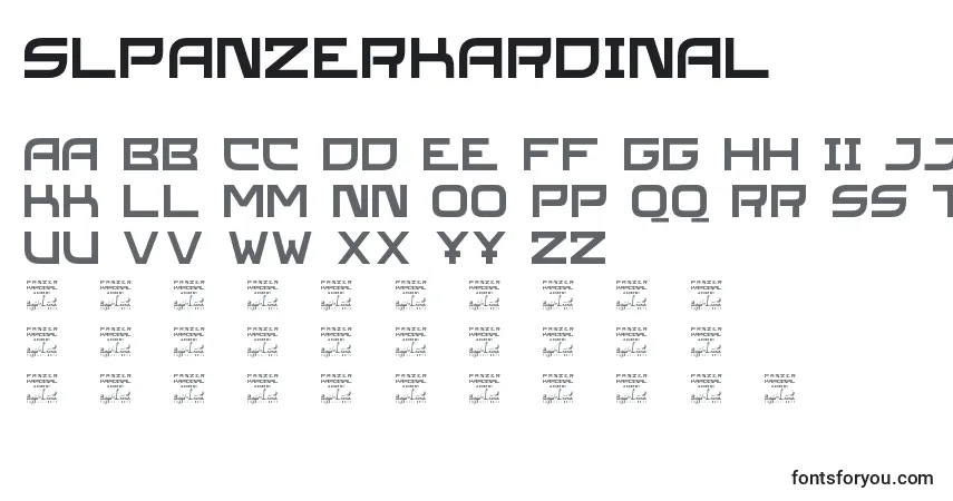 Schriftart SlPanzerkardinal – Alphabet, Zahlen, spezielle Symbole