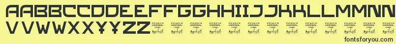 SlPanzerkardinal Font – Black Fonts on Yellow Background