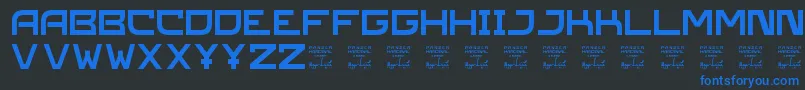 SlPanzerkardinal Font – Blue Fonts on Black Background