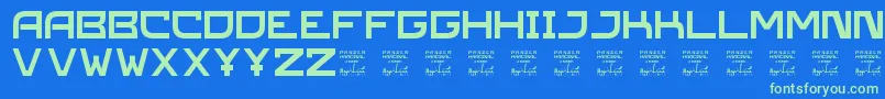 SlPanzerkardinal Font – Green Fonts on Blue Background