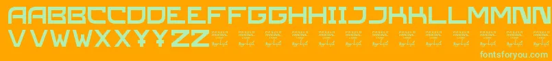 SlPanzerkardinal-Schriftart – Grüne Schriften auf orangefarbenem Hintergrund