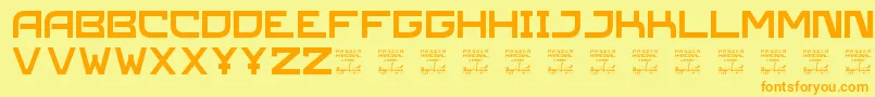 SlPanzerkardinal-Schriftart – Orangefarbene Schriften auf gelbem Hintergrund