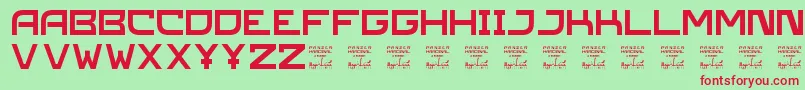 SlPanzerkardinal Font – Red Fonts on Green Background