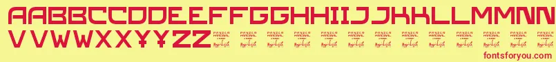 SlPanzerkardinal-fontti – punaiset fontit keltaisella taustalla