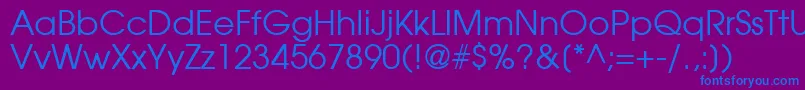 ModerneRegular Font – Blue Fonts on Purple Background