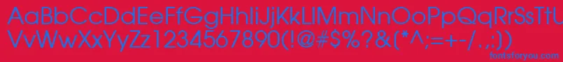 ModerneRegular-fontti – siniset fontit punaisella taustalla