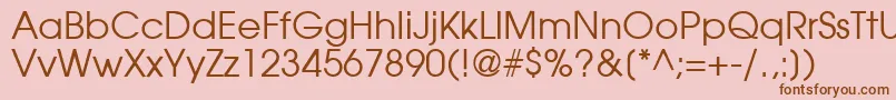 ModerneRegular Font – Brown Fonts on Pink Background