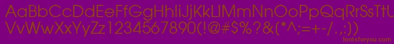 フォントModerneRegular – 紫色の背景に茶色のフォント