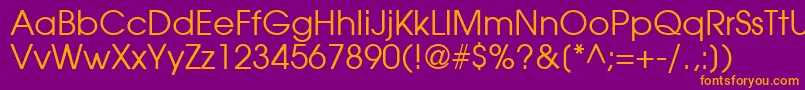 ModerneRegular Font – Orange Fonts on Purple Background