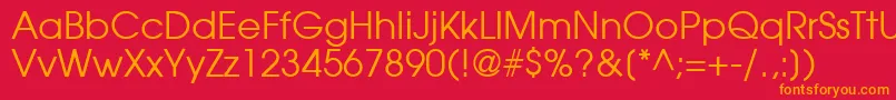 ModerneRegular Font – Orange Fonts on Red Background