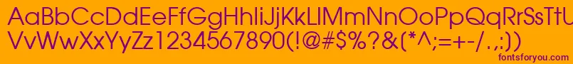 ModerneRegular Font – Purple Fonts on Orange Background