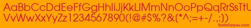 ModerneRegular Font – Red Fonts on Orange Background