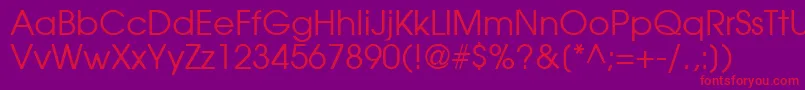 ModerneRegular Font – Red Fonts on Purple Background