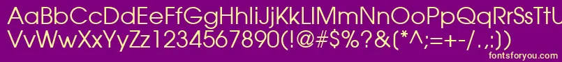 ModerneRegular Font – Yellow Fonts on Purple Background