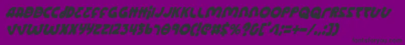 Fonte LionelCondensedItalic – fontes pretas em um fundo violeta