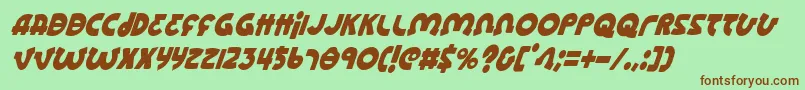 LionelCondensedItalic Font – Brown Fonts on Green Background