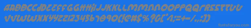 LionelCondensedItalic Font – Gray Fonts on Blue Background