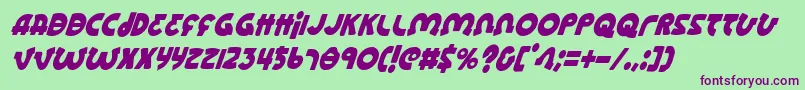 LionelCondensedItalic Font – Purple Fonts on Green Background