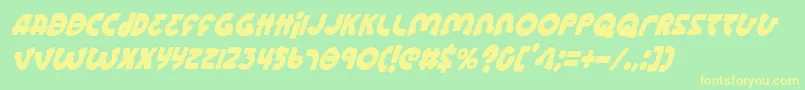 LionelCondensedItalic Font – Yellow Fonts on Green Background