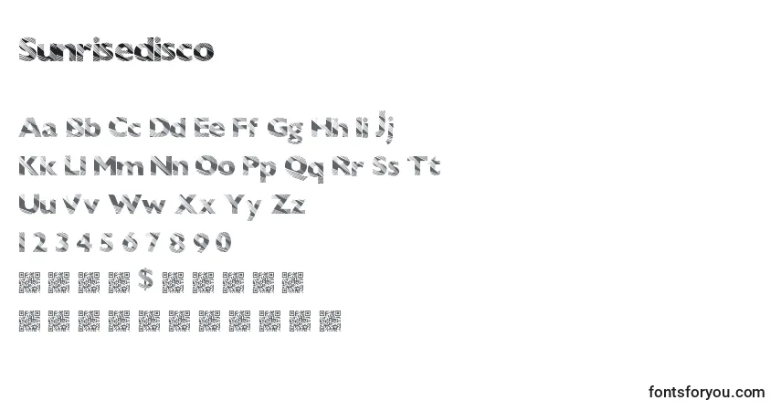 Sunrisediscoフォント–アルファベット、数字、特殊文字