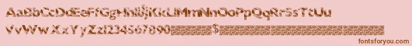 Sunrisedisco-Schriftart – Braune Schriften auf rosa Hintergrund