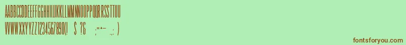 フォントPromenadeDeLaCroisetteFreeForPersonalUseOnly – 緑の背景に茶色のフォント