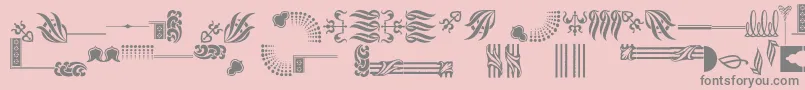 Bordersornament2-Schriftart – Graue Schriften auf rosa Hintergrund